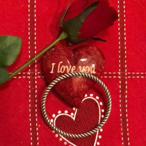 .925 Sterling Rope Bangle Bracelet. 2.5” diameter